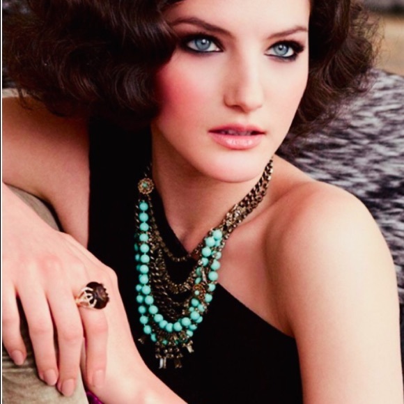 Stella & Dot | Turquoise Crystal & Black Cupchain Marches NEW StatementN… - Picture 2 of 11